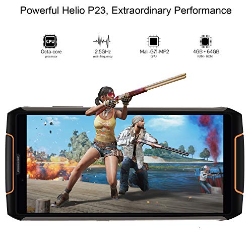 CUBOT King Kong 3, 4G Rugged Smartphone Unlocked, IP68 Waterproof, 5.5 Inch HD+, 6000mAh, 9V/2A Fast Charge, 4GB+64GB, Dual 4G LTE, Android 8.1, 13MP+16MP Triple Cameras, NFC, OTG, Fingerprint, GPS - Thumbnail 5