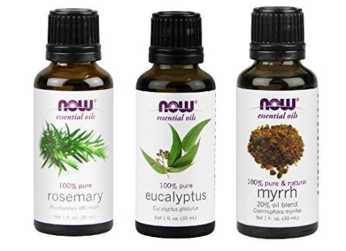 3-Pack Variety of NOW Essential Oils: Breathe Deep Blend - Rosemary, Eucalyptus, Myrrh