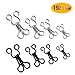 Bignc 192 Set Sewing Hooks and Eyes Closure for Bra，Clothing and Pants, 4 Sizes (Silver and Black)