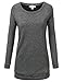 J.TOMSON Women's Long Sleeve Raglan Crewneck Tunic Sweatshirt & Hoodie