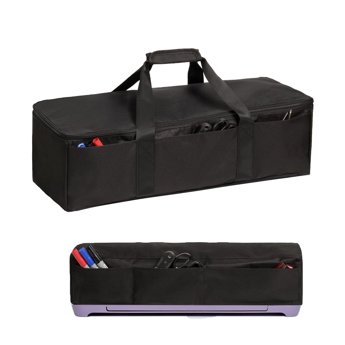 YELAIYEHAO Carrying Bag Compatible with Cricut Explore Air and Maker, Waterproof Tote Bag Compatible with Cricut Explore Air and Supplies (Black, 2 Pieces)