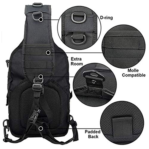 Hopopower Tactical Sling Bag Pack Small Military Rover Crossbody