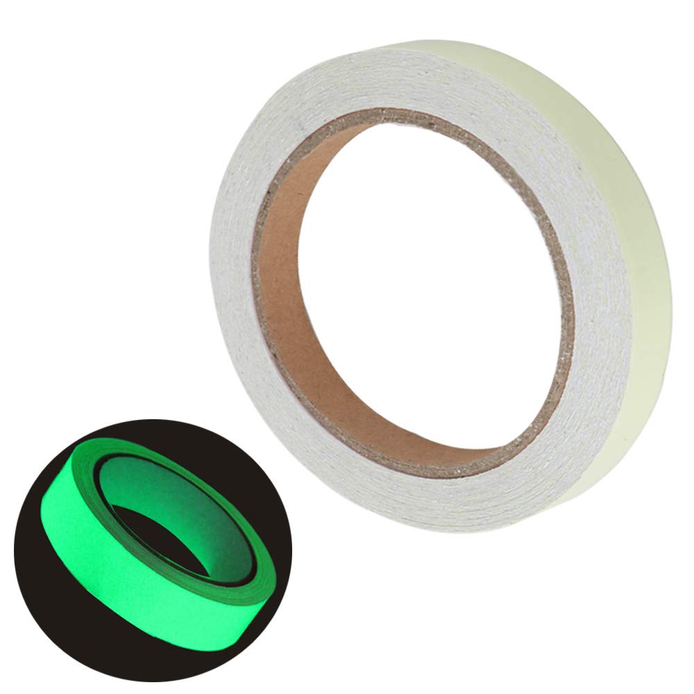 QitinDasen 10m X 1cm Green Luminous Tape, Glow in The Dark Tape, Green Photoluminescent Tape, Self-Adhesive Fluorescent Tape Sticker (1 Roll)