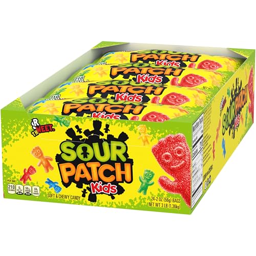SOUR PATCH KIDS SOFT & CHEWY GUMMY CANDY, BULK CANDY, 24 – 2 OZ BAGS