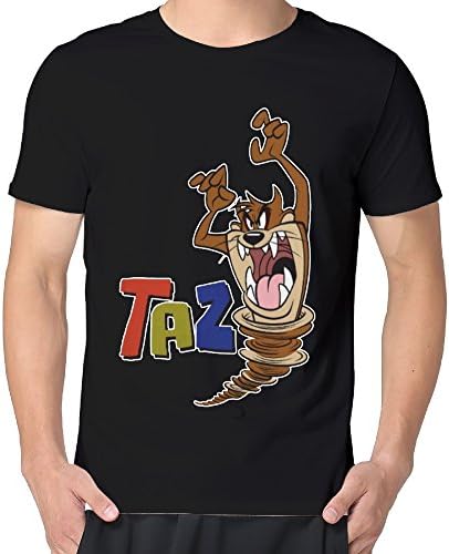 Anch Men's Wild TAZ Black Short Sleeve Crew Neckt-shirts Tee