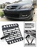 Extreme Online Store Replacement for 2004-2009 Mazda 3 & MazdaSpeed 3 | EOS Plate Version 1 Front Bumper Tow Hook License Relocator Mount Bracket Tow-225 (Mid Size)