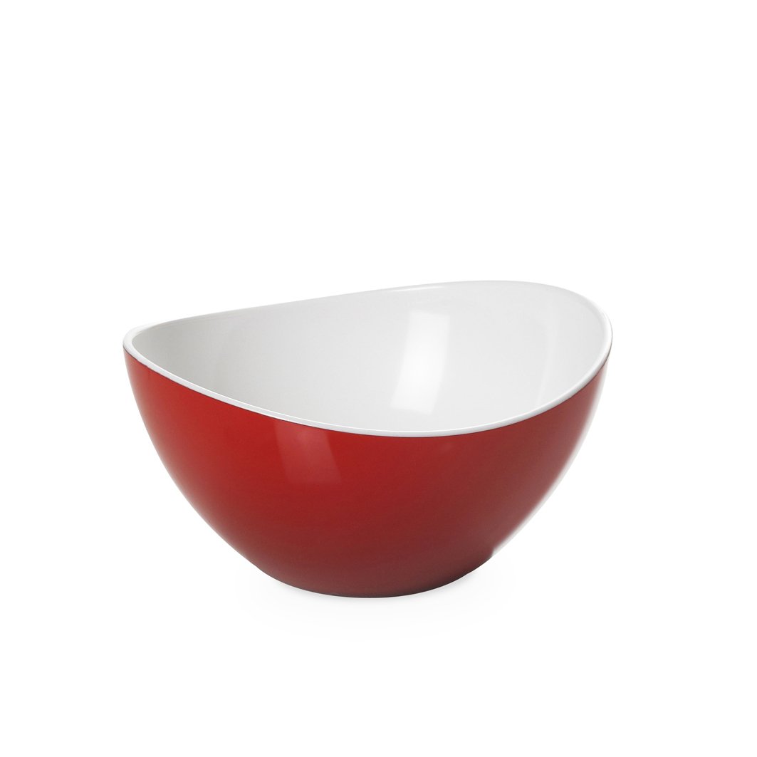 omada Design Bowl 5,51 inch, 16,91 fl oz with White Interior and Colored Exterior, Made of Unbreakable Plastic, Stackable and Dishwasher Safe for Bars, Beaches, Outdoor environments, Trendy Line, Red
