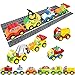 burgkidz 63 Pieces Building Block Toy Cars with Suitcase and 2 Pack Road Baseplate - 8 Different Models Toddler Vehicle Building and Construction Play Gift Set ¡­
