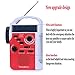 【2021 Newest Model】 Tiemahun NOAA Weather Alert Emergency Radio WB/FM/AM/SW, Solar/Hand Crank Windup, MP3 Music Radio, 2300mAh Mobile Phone Charger LED Flashlight Reading Lamp TF Card Speaker (RED)