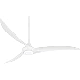 Minka-Aire F848-WH Light Wave 65" Ceiling Fan with LED Light and Remote Control in White Finish