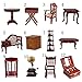 1/12 Dollhouse Wooden Furniture Miniature Round Table