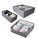 3 Pcs, 24-Cell, 7-Cell, 6-Cell Underwear Socks Ties Bra Drawer Organizer Storage Box,Bamboo Charcoal Abosrbs Moisture and Smell
