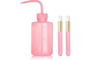 MEKUPEU 3 PCS Lash Shampoo Brush Sets With 1pcs 250 ML Plastic Satety Lash Tatoo Wash Bottles 2PCS Nose Blackhead Facial Cleaning Brush for Eyelash Extension Supplies (pink)