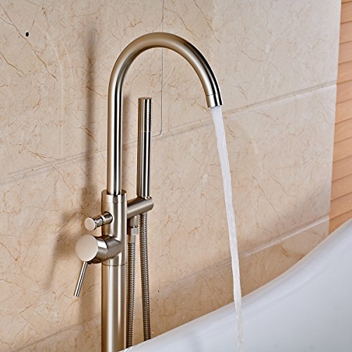 Votamuta modern nickel brushed free standing bathtub shower mixer…