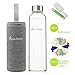 BONISON Stylish Top Quality Borosilicate Glass Water Bottle with Colorful Nylon Sleeve, 18 oz, Grey