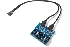 Gintai 9Pin USB Header Splitter Male 1 to 4 Female Extension Card USB2.0, Motherboard USB Splitter Cable Adapter Port Multipl