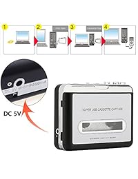 Reshow Cassette Player   Reproductor de cinta portátil Captura MP3 Audio Music a través de USB   Compatible con portátiles y ordenadores personales   Convierte Cassettes de cinta Walkman en formato iPod