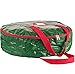 ZOBER Christmas Wreath Storage Container - 30 Inch Wreath Bag for Artificial Wreaths - Dual Zippered Wreath Storage W/Strong, Durable Handles - Green