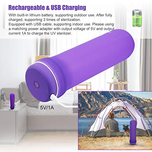 Portable UV Sanitizer Foldable UV Sterilizer Bottle Rechargeable Ultraviolet Light Disinfection Box for Toothbrush Makeup Brushes MP3 MP4 Earphones - Thumbnail 3