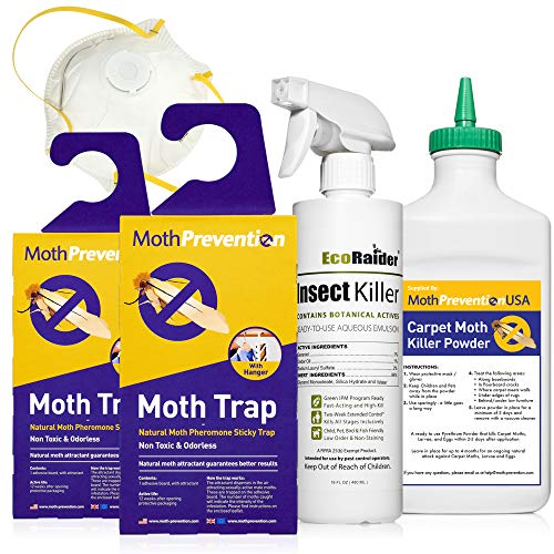 West Bay Retail | Powerful Carpet Moth Killer KIT | Natural Biodegradable Treatment by MothPrevention - 1 Room Treatment | Note: Contains PESTICIDES