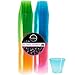 DuraHome - Hard Plastic Cups - 9 Oz. Party Cups Beverage Tumblers in Assorted Neon Colors (Blacklight Party) 100 Count