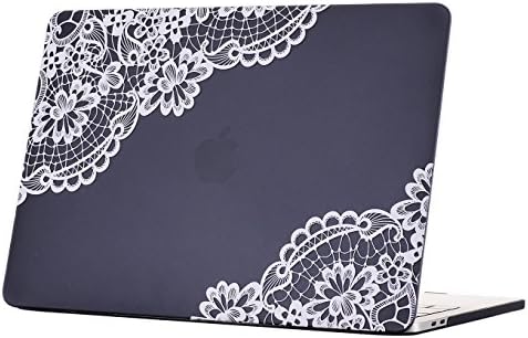 Coldel MacBook Pro 13 Case 2016 - Lovely Lace Design Matte Cover for Apple Macbook Pro 13 Inch A1706/A1708 with/without Touch Bar and Touch ID-Black