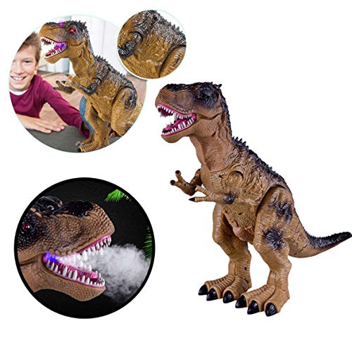 Sikye Electronic Dinosaur Robot Toy, Multi-Functional Walking Dinosaur Battery Powered Toy for Kids Sprays, Flashing,Live Sound, Remote Control (A)