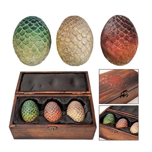 Game of Thrones Dragon Egg Prop Replica Set in Wooden Box by Animewild