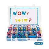 213 PCS Magnet Letters and Numbers Kit for Classroom, Magnetic Alphabet Letters with Magnetic Board and Storage Box, ABC Magnets Letters for Fridge, Alphabet Magnets for Kids Learning and Spelling