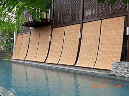 TCLPVC Economy 4/5ft Bamboo Roll Up Blind Chick Window Curtains/Protective Screens for Balcony/Windows/Outdoors/Door/Kitchen/Home/Office (48x60 Inches) Product - Safety