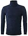 Ohoo Mens Slim Fit Soft Cotton Blend Turtleneck Pullover Sweater