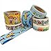 Crafty Rabbit Kids Stuff Washi Tape - Set of 6 Rolls - 196 Feet Total - Multicolor