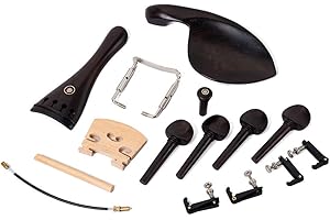 Alnicov 4/4 Violin kit Full Size Violin Accessories Peg Tailpiece Fine Tuner Chin Rest Clamp End pin for 4/4 Violin Replaceme