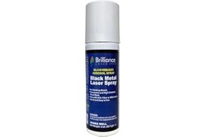 Brilliance Laser Inks 2 Oz Aerosol Black Laser Marking Spray for High Contrast Metal Marks | Permanent and Durable Metals Ink for Fiber, YAG, Diode, and CO2 Laser Engraver