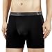 Separatec Men's 3 Pack Soft Modal Stylish Drop Needle Striped Boxer Briefs Underwear(L,Black)