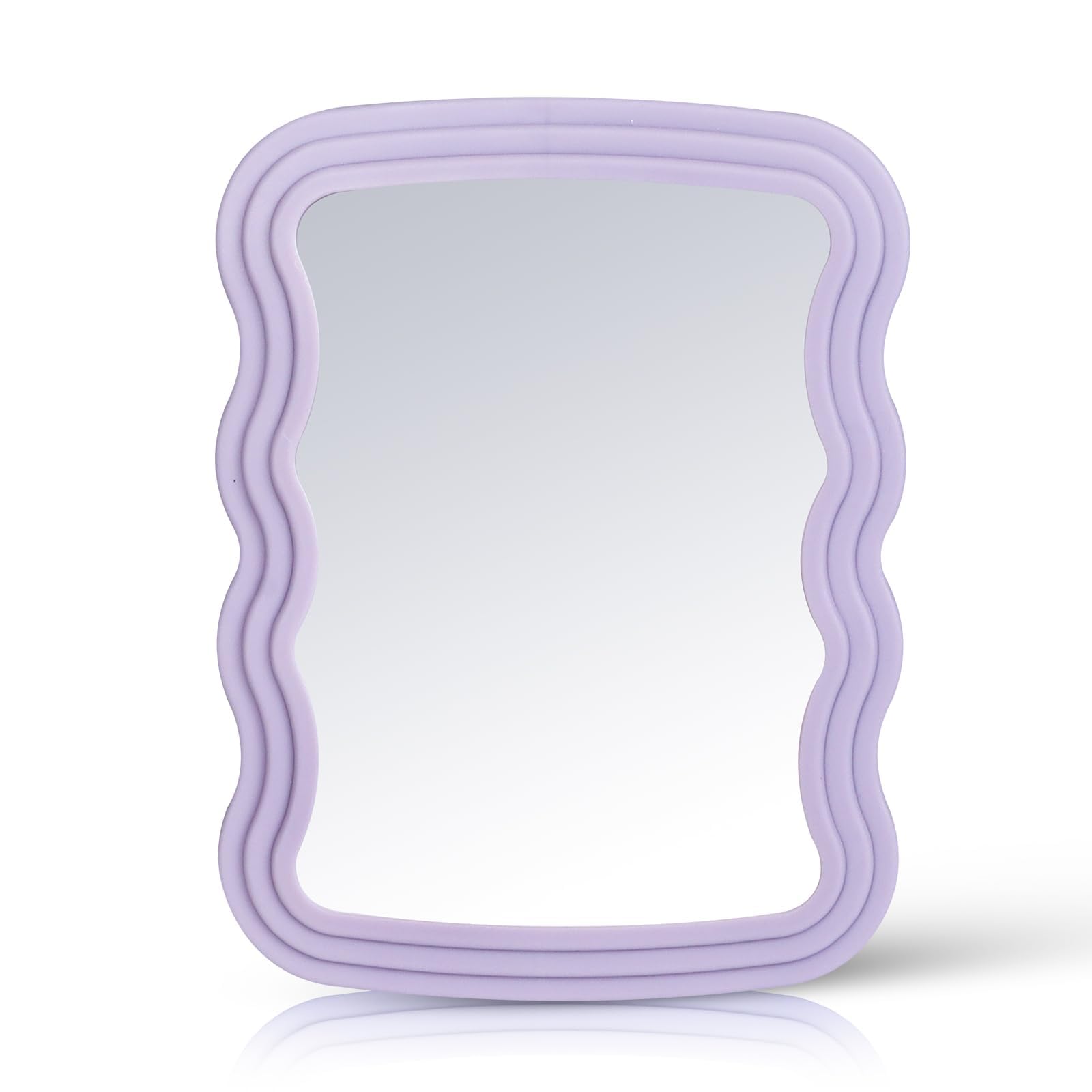 Photo 1 of 7.3x5.5 Inch Table Desk Makeup Mirror Purple Portable Folding Mirror with Bracket for School Student Locker Home Table Locker Hanging Accessories