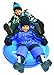 Slippery Racer 60 Inch AirDual Adults and Kids Inflatable Sledding Snow Tube Sled Rider with 4 Reinforced Handles for 2 Riders, Blue