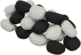 The Stove Wizard 30 Gas Fire Replacement Ceramic Pebbles Black White view 5