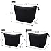 Cosmetic Bag Set,Make Up Bag, Set of 3 Women Girls’ Nylon Toiletry Bag by EASTERN TIME(Black)