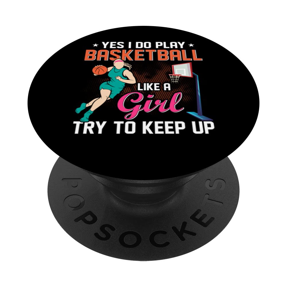 Basketball girl sports design for women men kids PopSockets Swappable PopGrip
