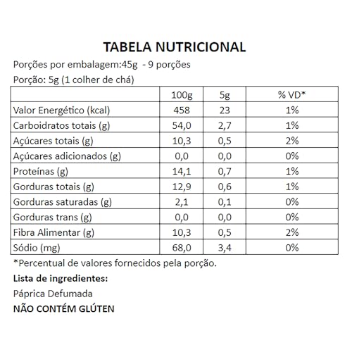 Tempero Páprica defuma 45g - BR Spices