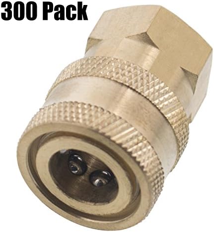Erie Tools 300 1/4in. FPT Female Brass Socket Quick Connect Coupler 4000 PSI 10 GPM for Pressure Washer Nozzle Gun Hose Wand