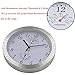 Magho Battery Operated Silent Non-ticking Indoor Wall Clock with Temperature & Humidity ,Glass Cover,Silver Color(Aluminum Metal Frame, 10')