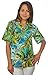 Benny's Womens Floral Caladium and Palm Hawaiian Shirt