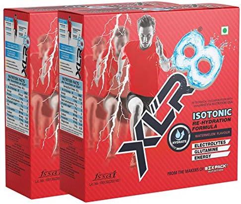 XLR8 Isotonic Re-Hydration Instant Formula | Sports Running Recovery Endurance Mix | Extended Workout Electrolyte Energy Drink - 2 Kg (Pack of 2, Watermelon Flavour)