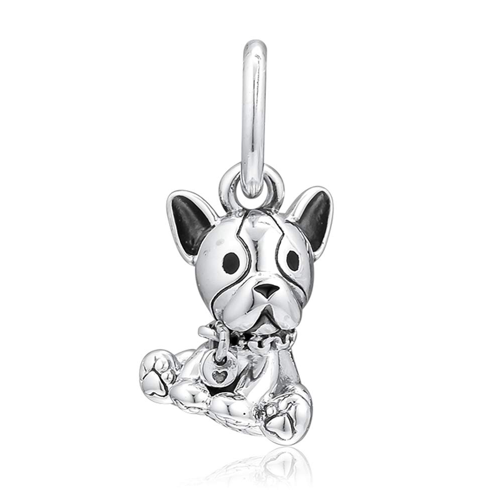 PANDOCCI 2019 Bulldog Puppy Dangle Bead 925 Silver DIY Fits for Original Pandora Bracelets Charm Fashion Jewelry