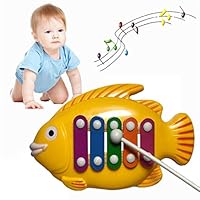 Xylophone Baby Toy, Alonea Musical Toy for Kids - 5 Notes Learning Music Toy Development Game Boy Toddler Girl Educational Kids Baby Play - Shape Color Recognition for Music-Making Fun (A❤️)