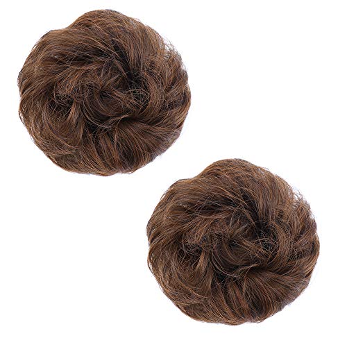 MORICA Messy Bun Hair Scrunchies 2PCS Messy Bun Hair Piece for Women Curly Wavy Scrunchy Updo Bun Extensions(Color:2/30#) - Thumbnail 4