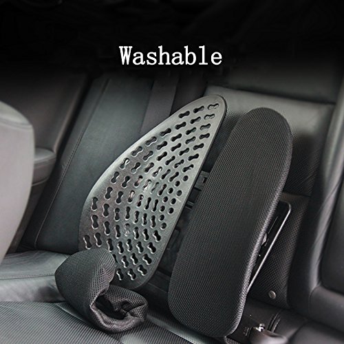 ZZ Lighting Breathable Ergonomic Backrest Lumbar Support for Lower Back Pain Relief Ideal for Car & Office Chair, Beige - Thumbnail 5