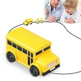 Huibudch Magic Inductive Truck Line Car Toy Cars Magic Mini Car Birthday Toy Gift [Follows Black Line] for Kids (School Bus)
